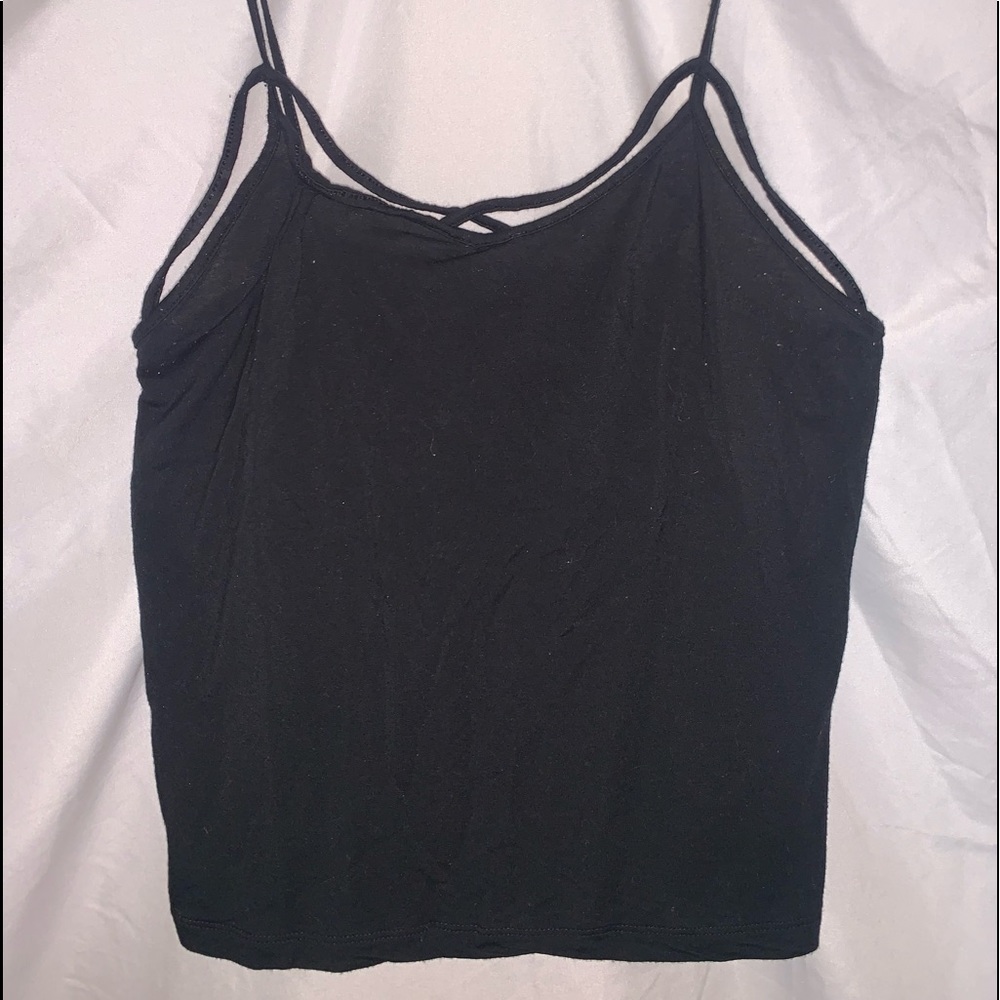 Black strappy tank